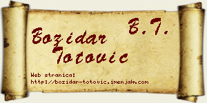 Božidar Totović vizit kartica